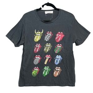 Daydreamer x Free People Rolling Stones T Shirt Womens S Black Graphic Band Tee